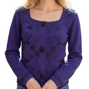 Vintage Gantos Beaded Embroidered Cardigan